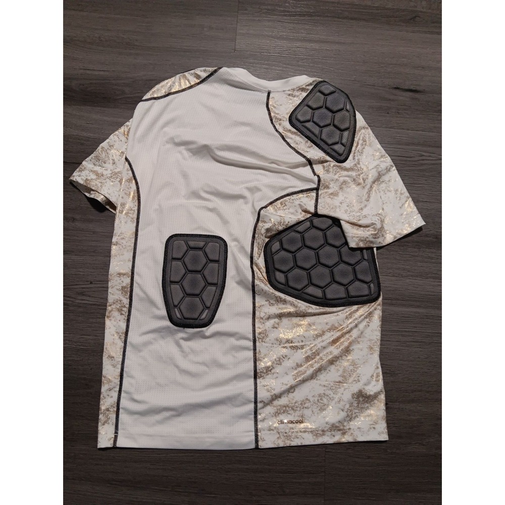 Adidas Men's Climacool White/Gold Padded Compression Football Shirt Size XL